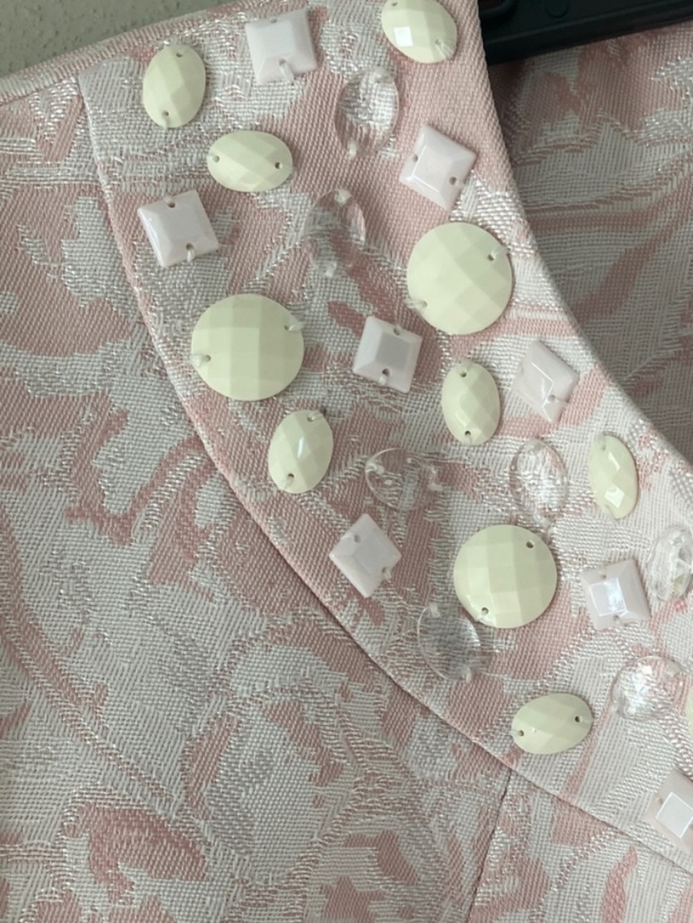 Kasper Women's Evening Coat Blazer Brocade Floral Pattern
Size 14 Beaded Neck - Picture 5 of 12